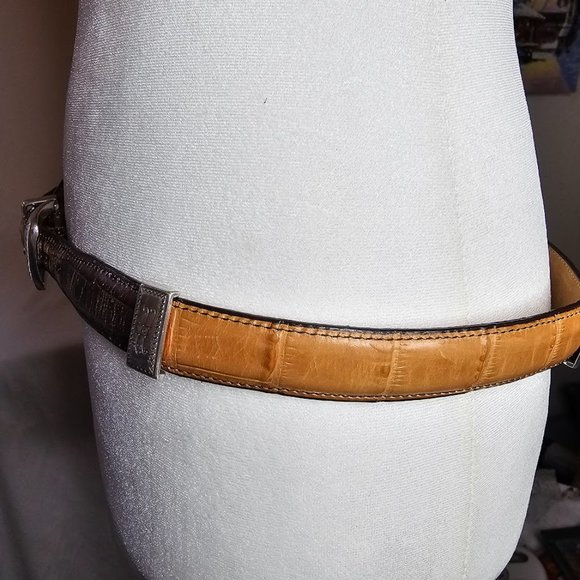 Brighton Women's Leather Belt Large Multi Colored Silver Conchos Scroll Design - Picture 2 of 10